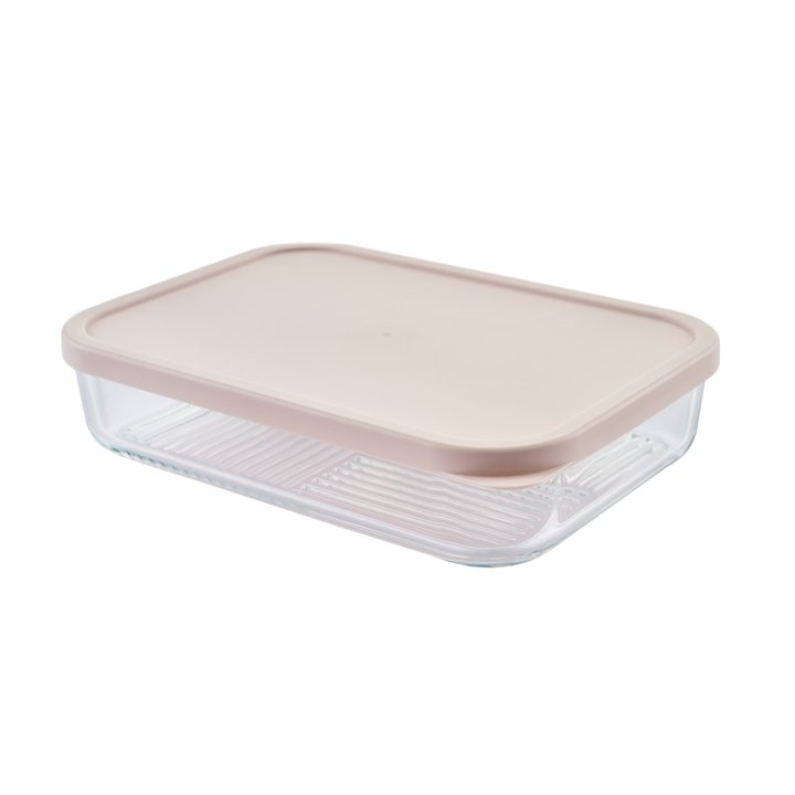 Container Culture 4-Piece Airtight Glass Food Storage Set with Lids, 40.57oz & 57.5oz Mixed Sizes - Berry Blush