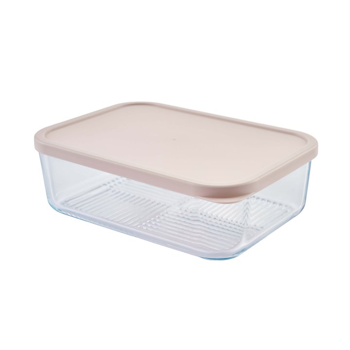 Container Culture 4-Piece Airtight Glass Food Storage Set with Lids, 40.57oz & 57.5oz Mixed Sizes - Berry Blush