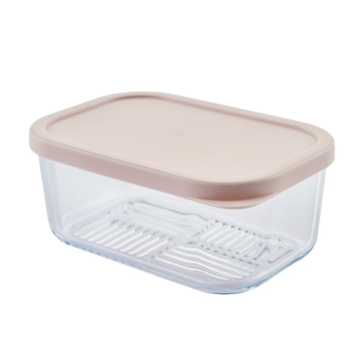 Container Culture 6-Piece Airtight Glass Food Storage Containers with Lids, 3 x 25.4oz - Berry Blush