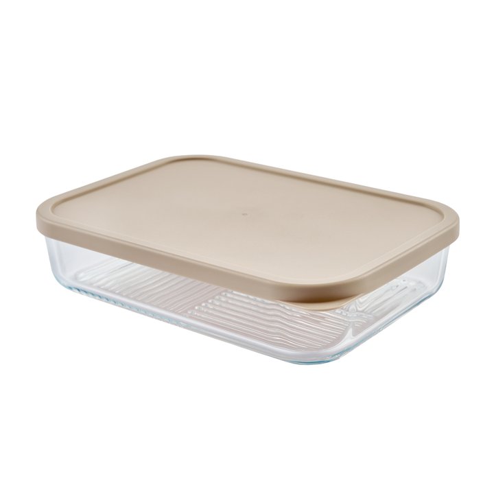 Container Culture 6-Piece Airtight Glass Food Storage Set with Lids, 25.35oz & 40.57oz Mixed Sizes - Cashew Cream
