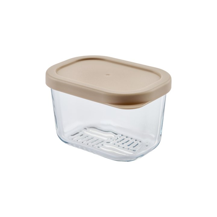 Container Culture 6-Piece Airtight Glass Food Storage Containers with Lids, 3 x 10.5oz - Cashew Cream