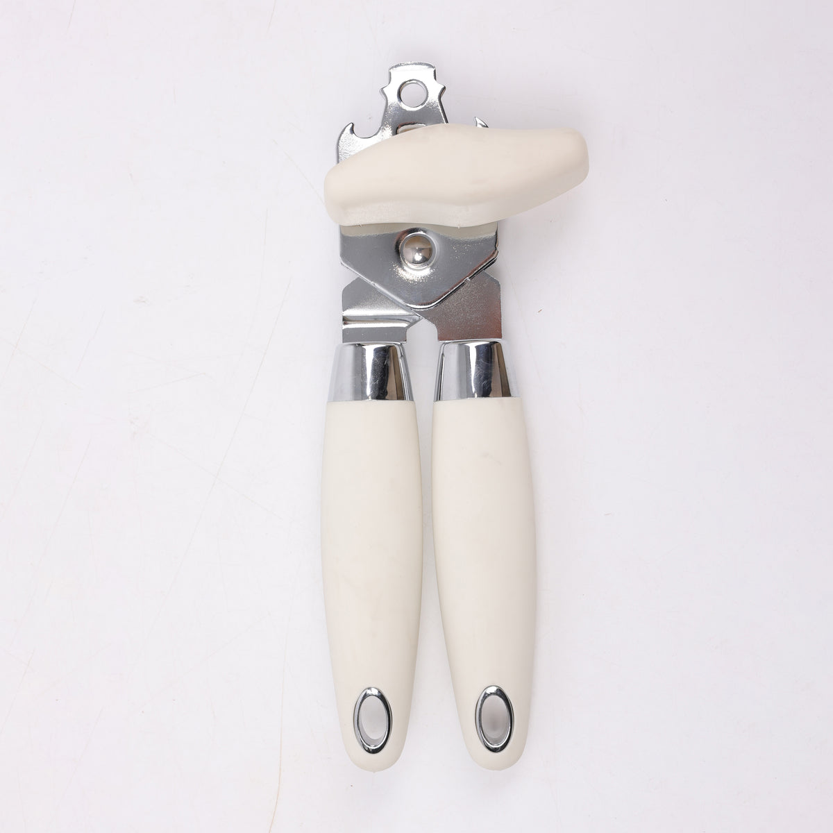 Manual Can Opener and Bottle Openers, Soft Comfortable Handles, Cloud Dancer