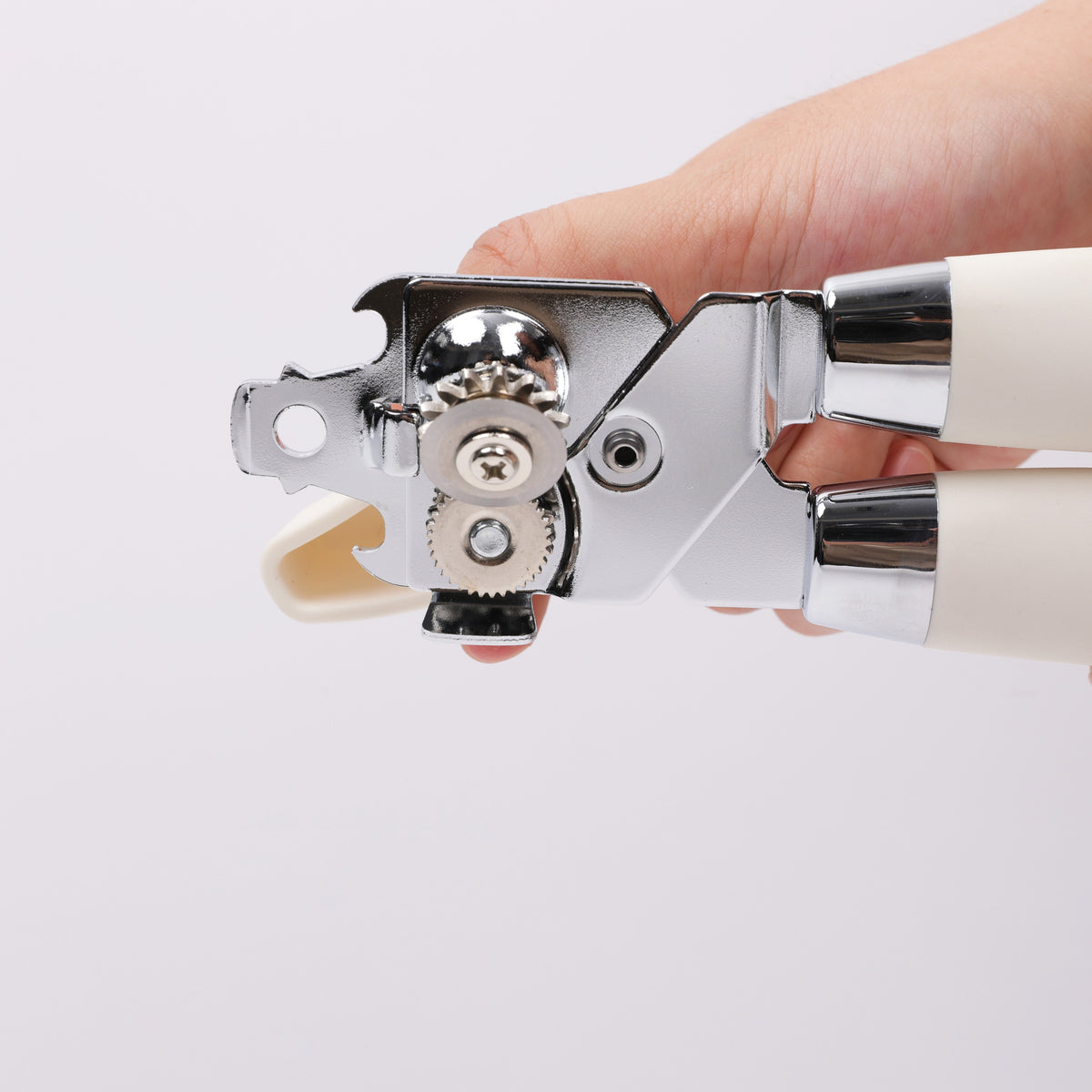Manual Can Opener and Bottle Openers, Soft Comfortable Handles, Cloud Dancer