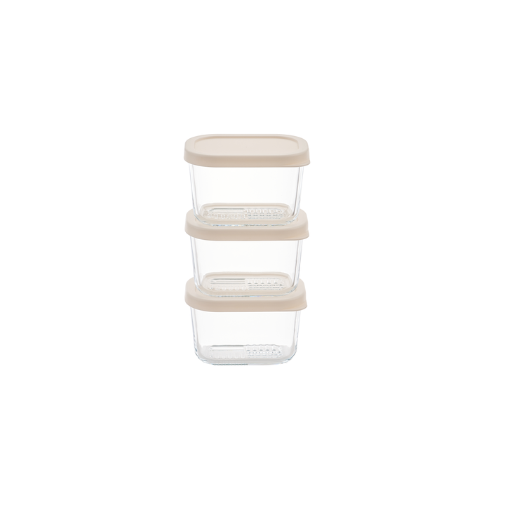 Container Culture 6-Piece Airtight Glass Food Storage Containers with Lids, 3 x 10.5oz - Vanilla Mist