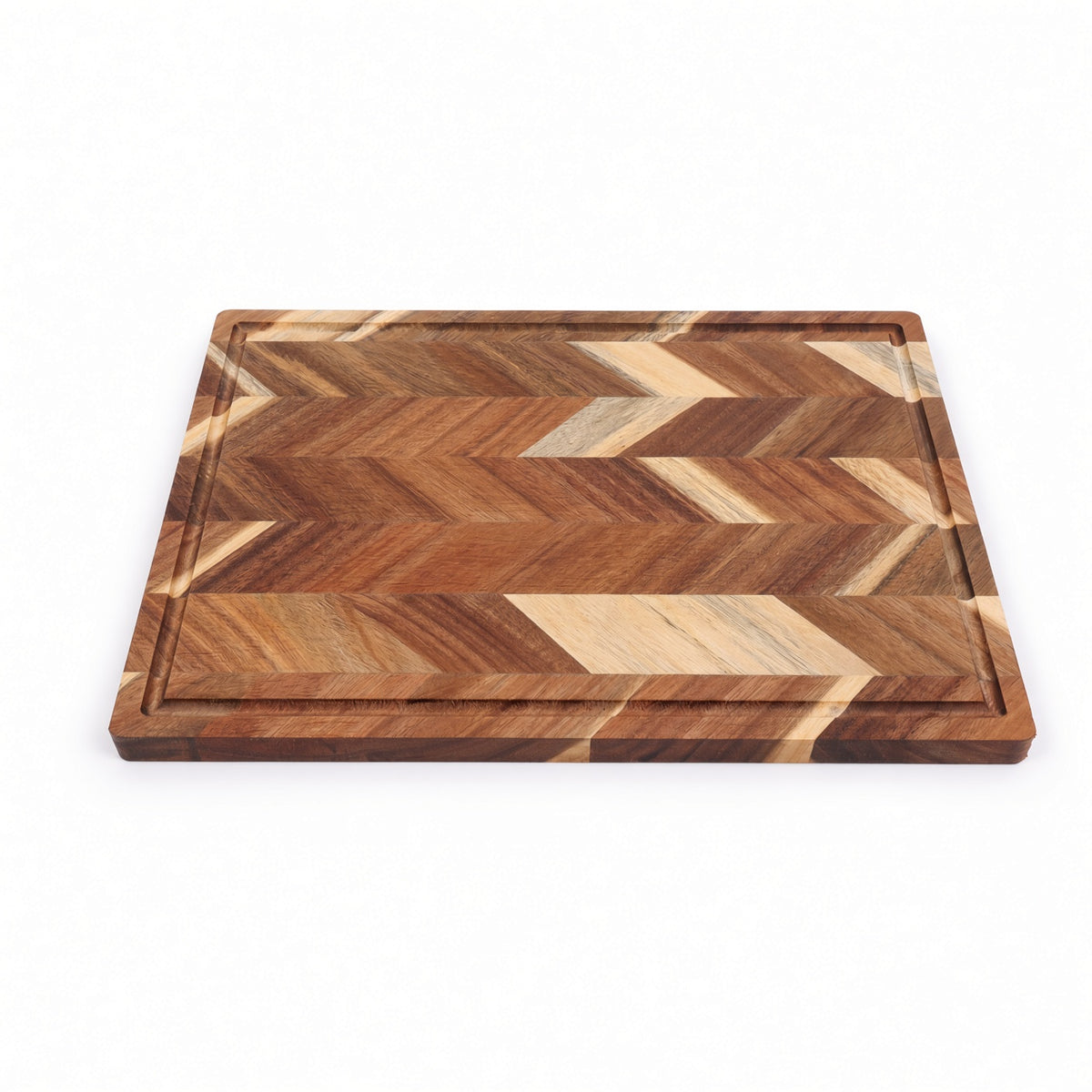 3 Piece Herringbone Acacia Wood Cutting Board Set