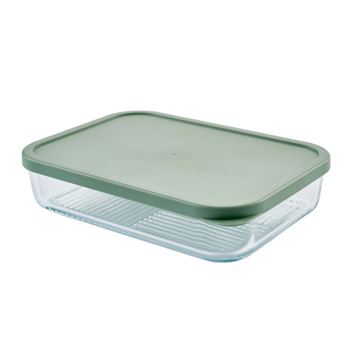 Container Culture 6-Piece Airtight Glass Food Storage Set with Lids, 25.35oz & 40.57oz Mixed Sizes - Soft Sage