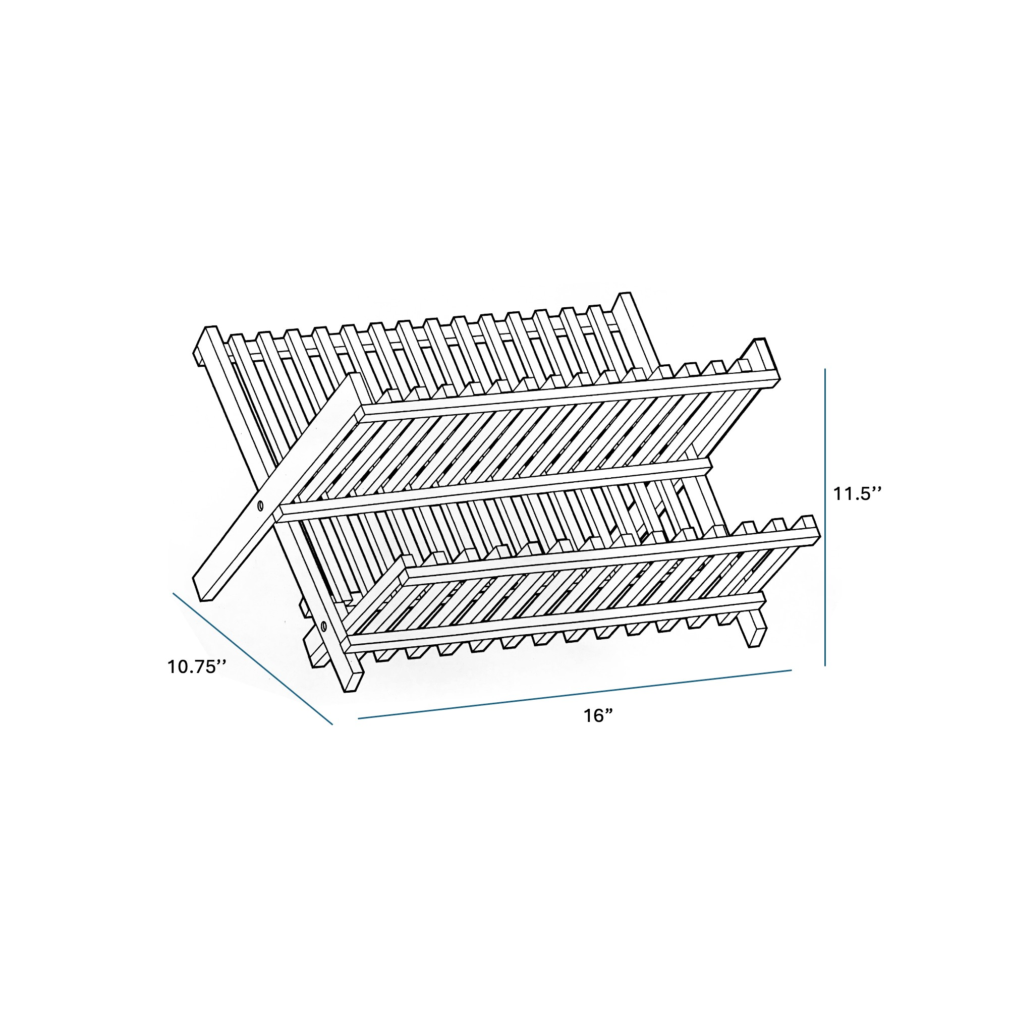 Bamboo Dish Drying Rack - 2-Tier Foldable Dish Rack for Kitchen Counter – Detail – Dura Living