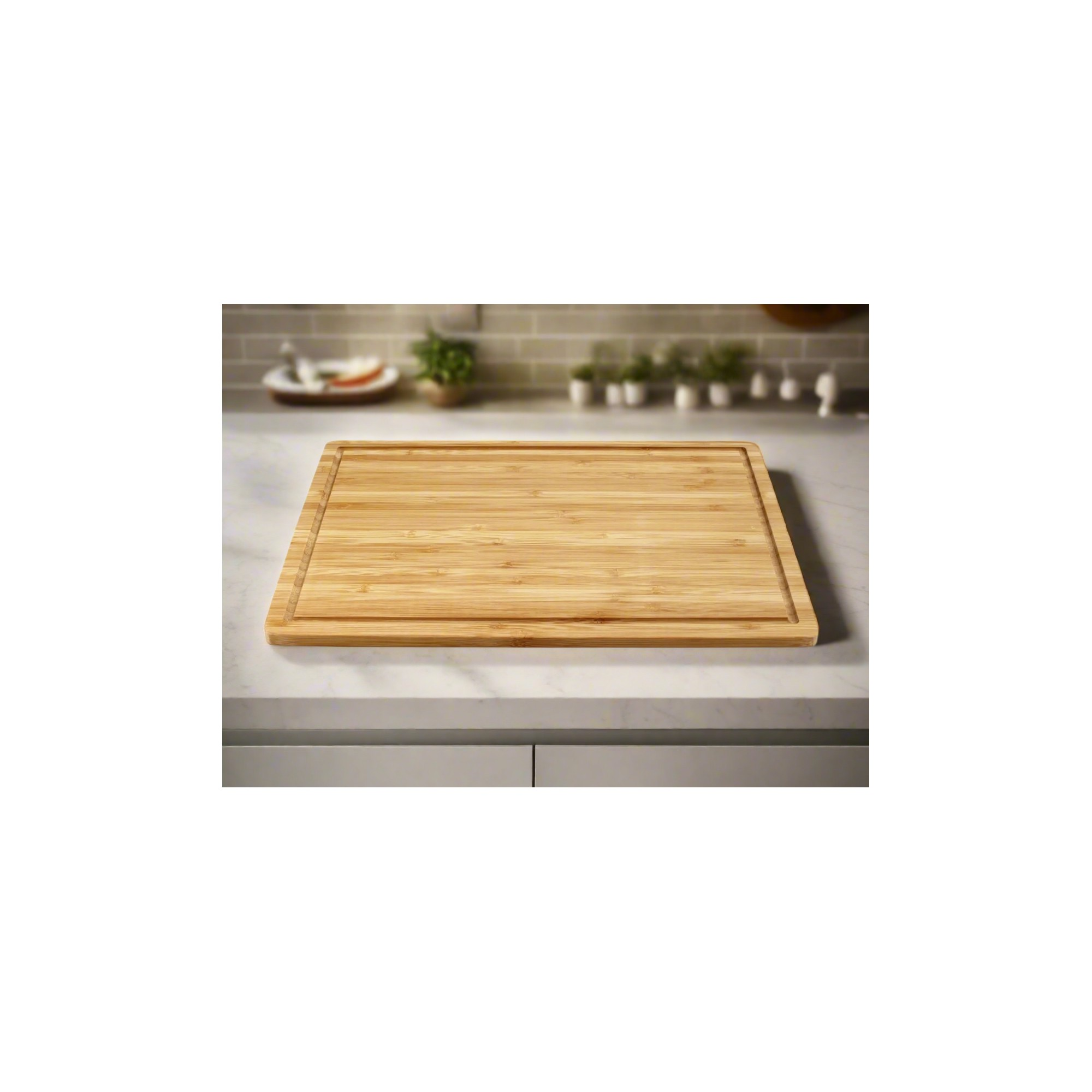 Bamboo Wood Cutting Board: Large – (17.75” x 11.8”)  Durable, Eco-Friendly Chopping Board – Scale Reference – Dura Living