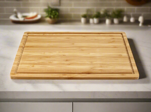 Bamboo Wood Cutting Board: Large – (17.72” x 11.81”)  Durable, Eco-Friendly Chopping Board