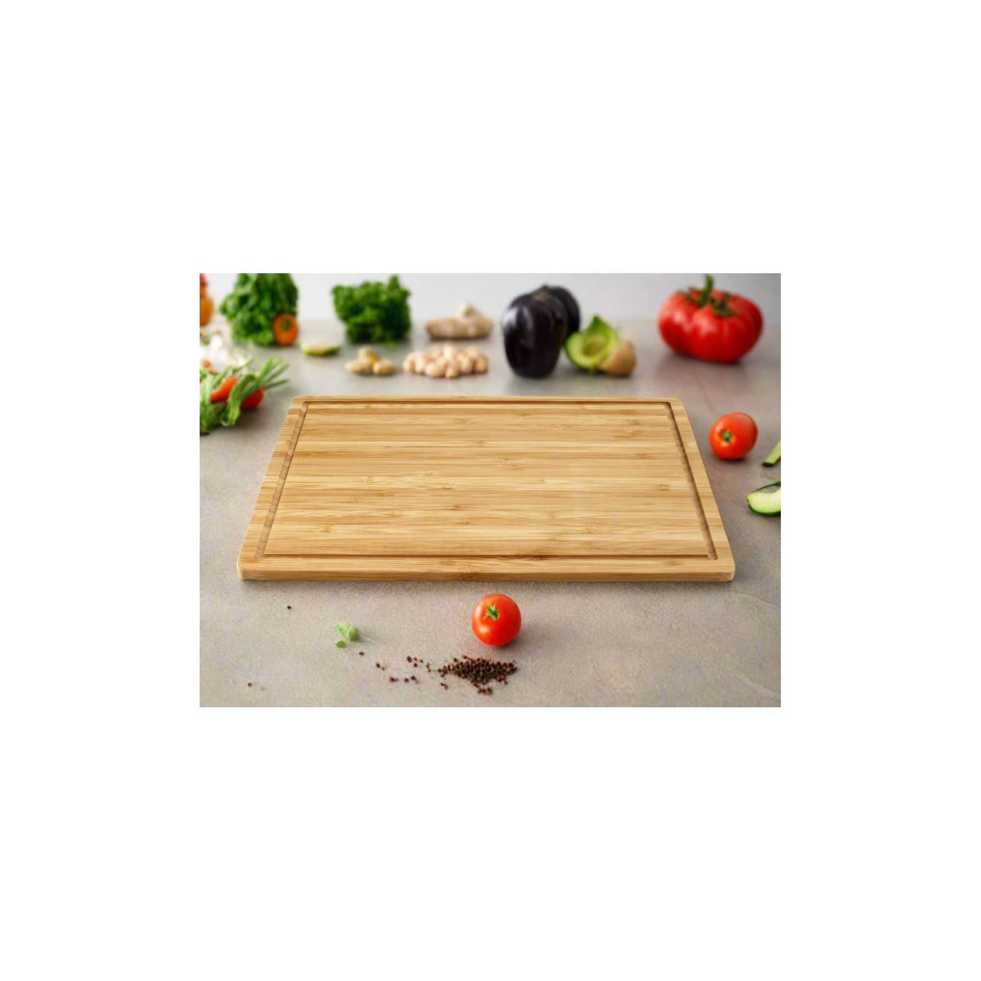 Bamboo Wood Cutting Board: Large – (17.75” x 11.8”)  Durable, Eco-Friendly Chopping Board – Detail – Dura Living