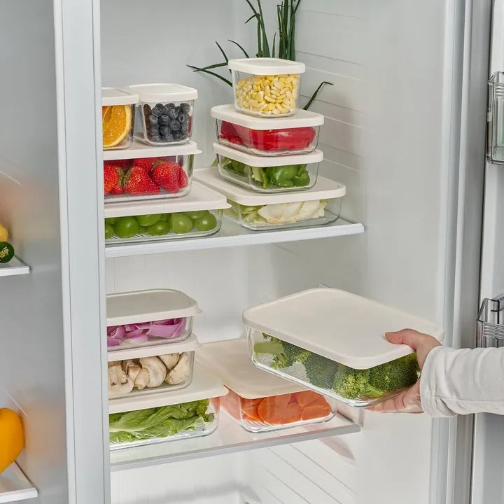 Container Culture 12-Piece Airtight Glass Food Storage Containers with Lids, 6 x 25.4oz - Vanilla Mist