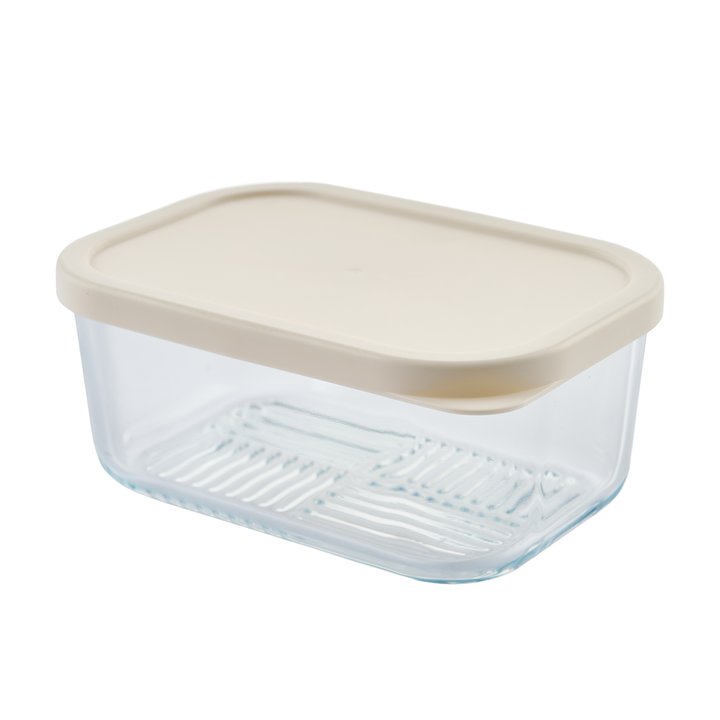 Container Culture 6-Piece Airtight Glass Food Storage Set with Lids, 25.35oz & 40.57oz Mixed Sizes - Vanilla Mist
