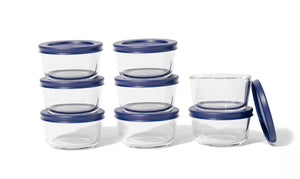 Glass Food Storage Containers - 16 Piece 1 Cup Set (8 Containers + 8 Lids)