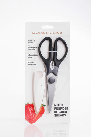 Multi-Function Stainless Steel Kitchen Shears with Soft Grip Handles & Sheath