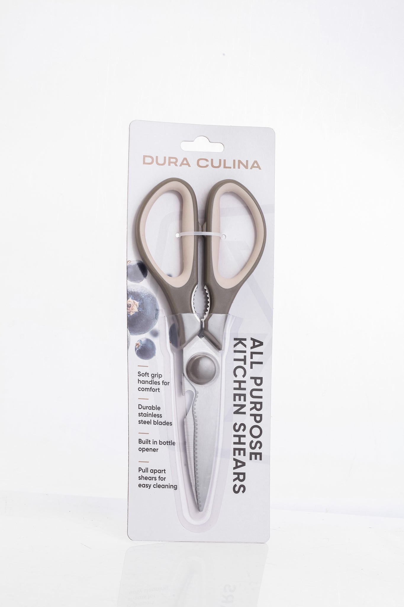 Multi-Function Stainless Steel Kitchen Shears with Soft Grip Handles