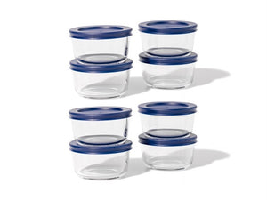 Glass Food Storage Containers - 16 Piece 1 Cup Set (8 Containers + 8 Lids)