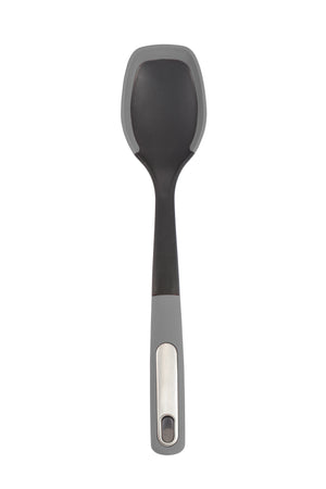 Silicone Scratch and Heat Resistance Edge Solid Spoon, Grey