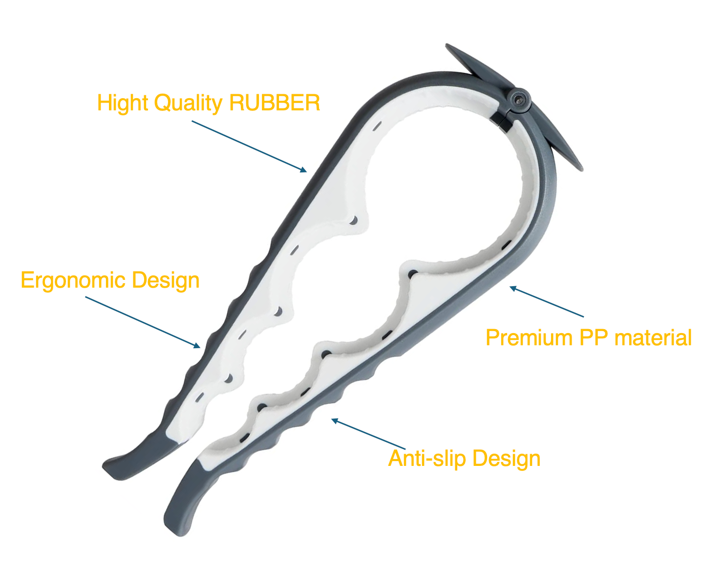 UNIVERSAL BOTTLE AND JAR OPENER SET- GREY