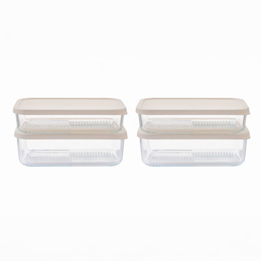 Container Culture 12-Piece Airtight Glass Food Storage Set with Lids, 25.35oz & 40.57oz Mixed Sizes - Vanilla Mist