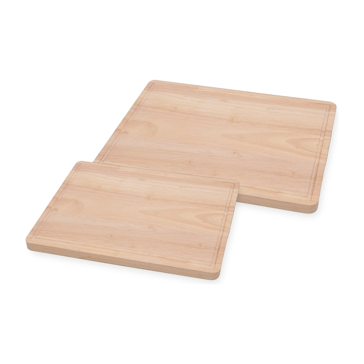 2 Piece Rubberwood Cutting Board Set – Large