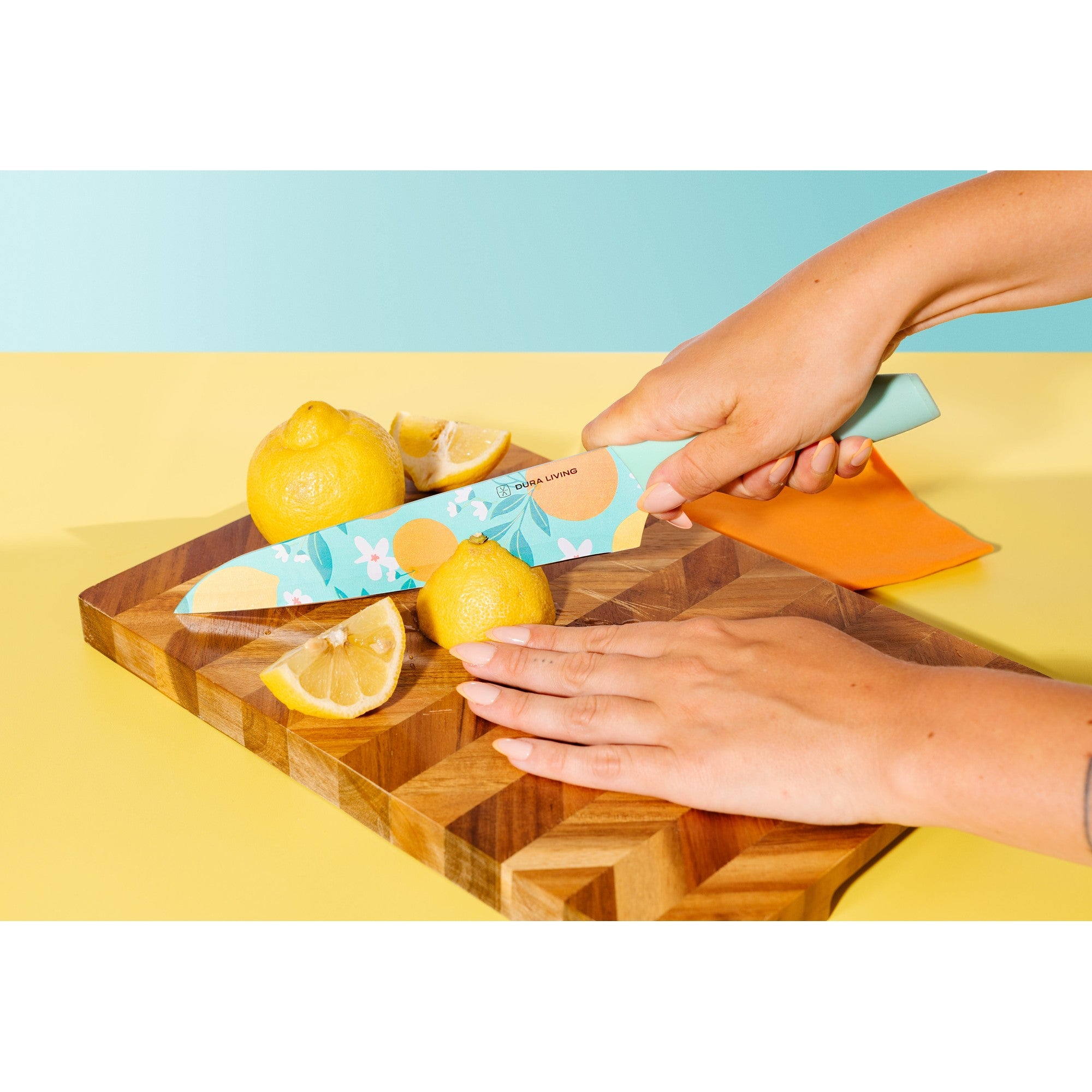 3-Piece Printed Kitchen Knife Set-Multi Color – Lifestyle – Dura Living