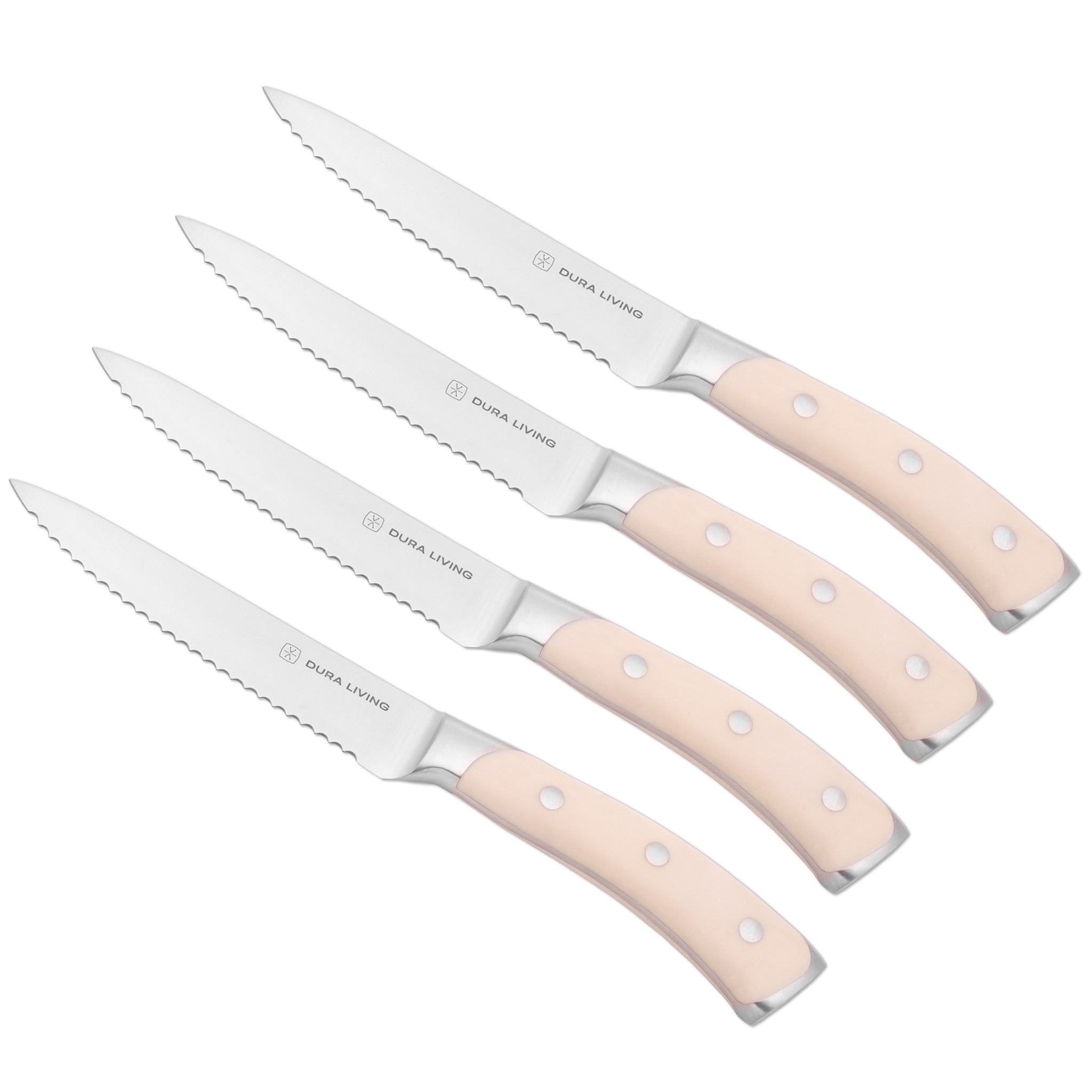 Elite Set of 4 Steak Knives - Cream