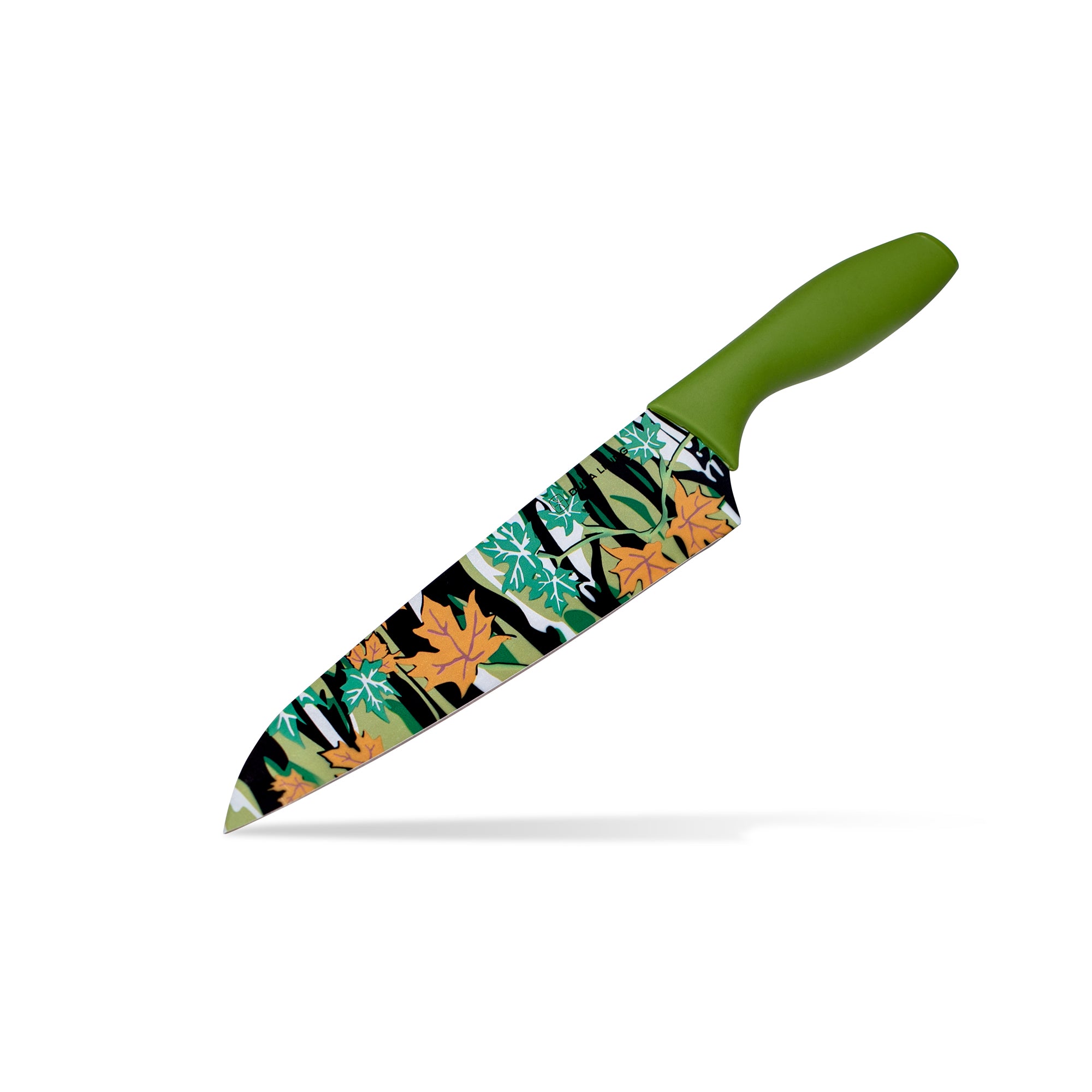Printed Kitchen Knife - Stainless Steel - Green - Blue - Red