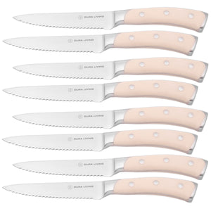 Elite Set of 8 Steak Knives - Cream