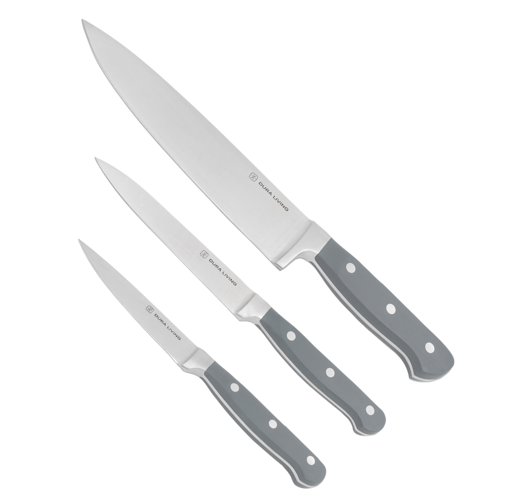 Superior 3-Piece Kitchen Knife Set- Gray