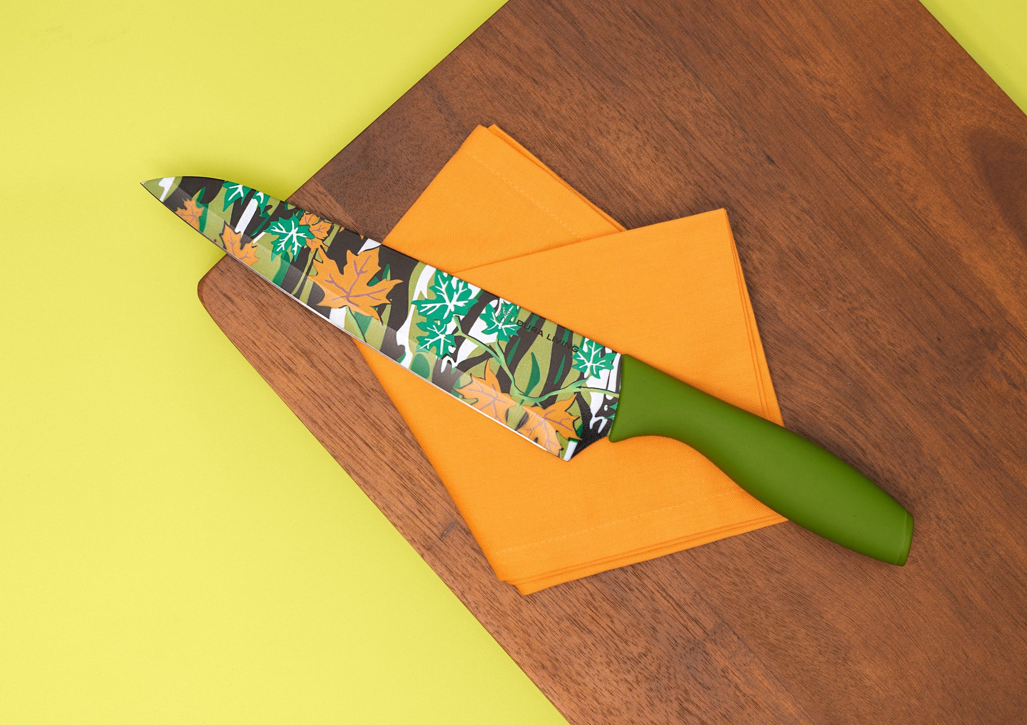 8 inch Chef Knife with Printed Blade-Green