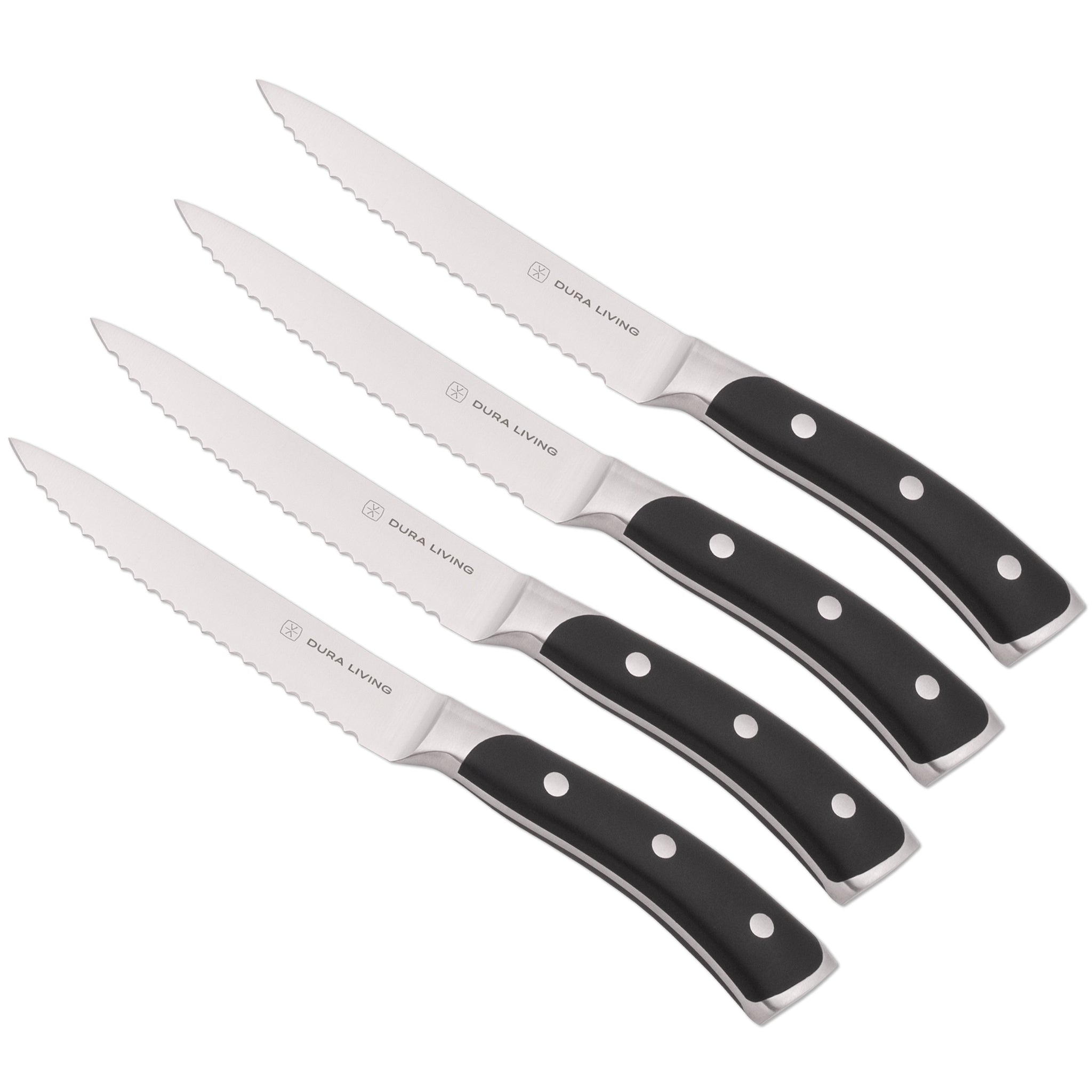 Dura Living Elite Series 8 Piece Stainless Steel Steak Knife Set, Cream