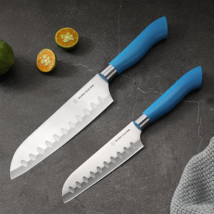 EcoCut 5 Piece Kitchen Knife Set With Blade Guards, Blue