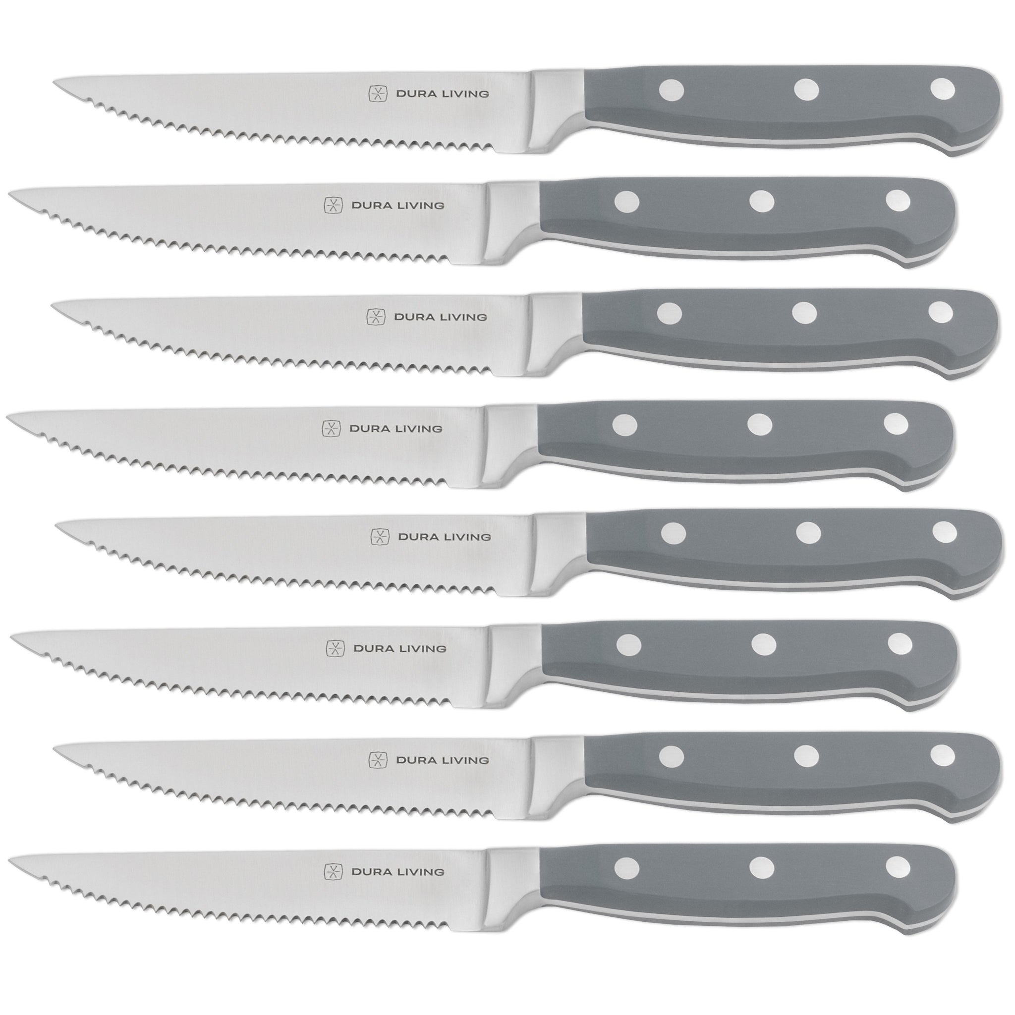 Superior Set of 8 Steak Knives - Gray