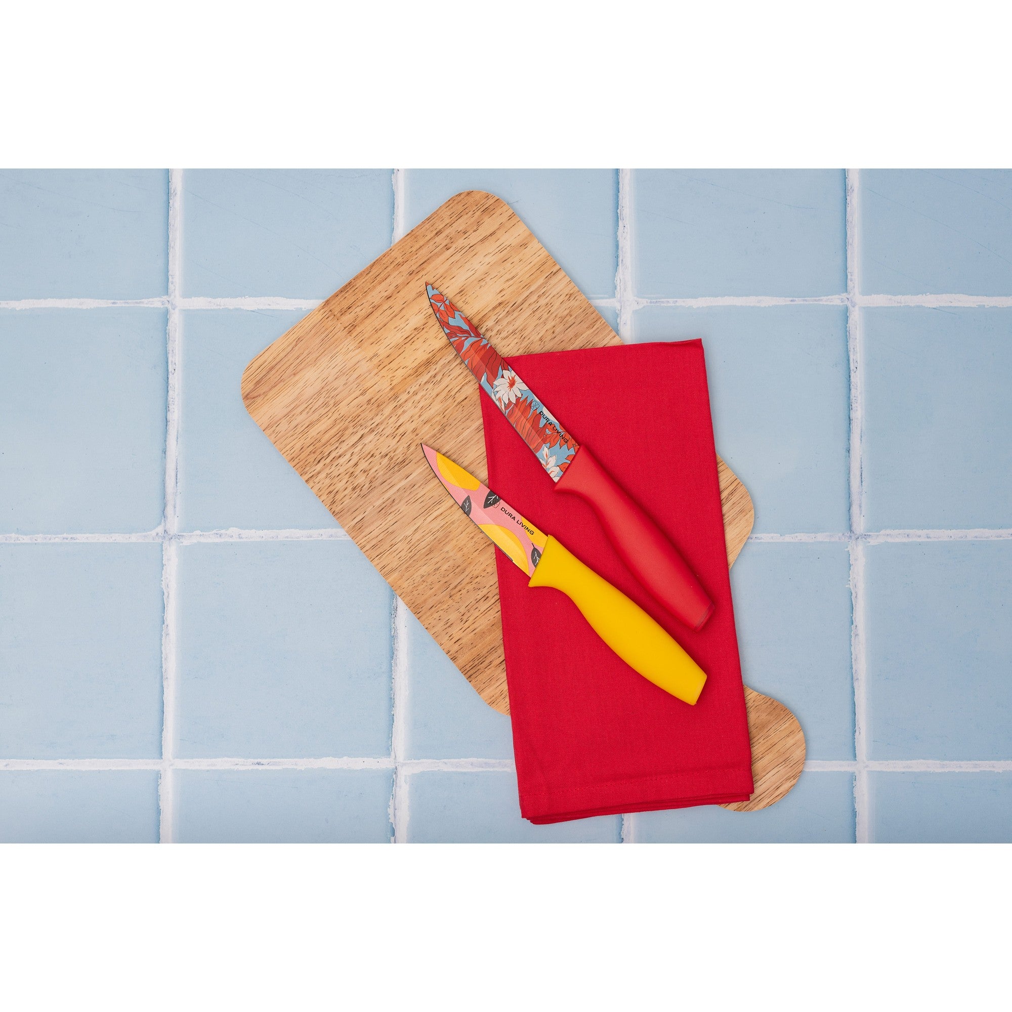 2-Piece Printed Kitchen Knife Set-Multi Color – Lifestyle – Dura Living