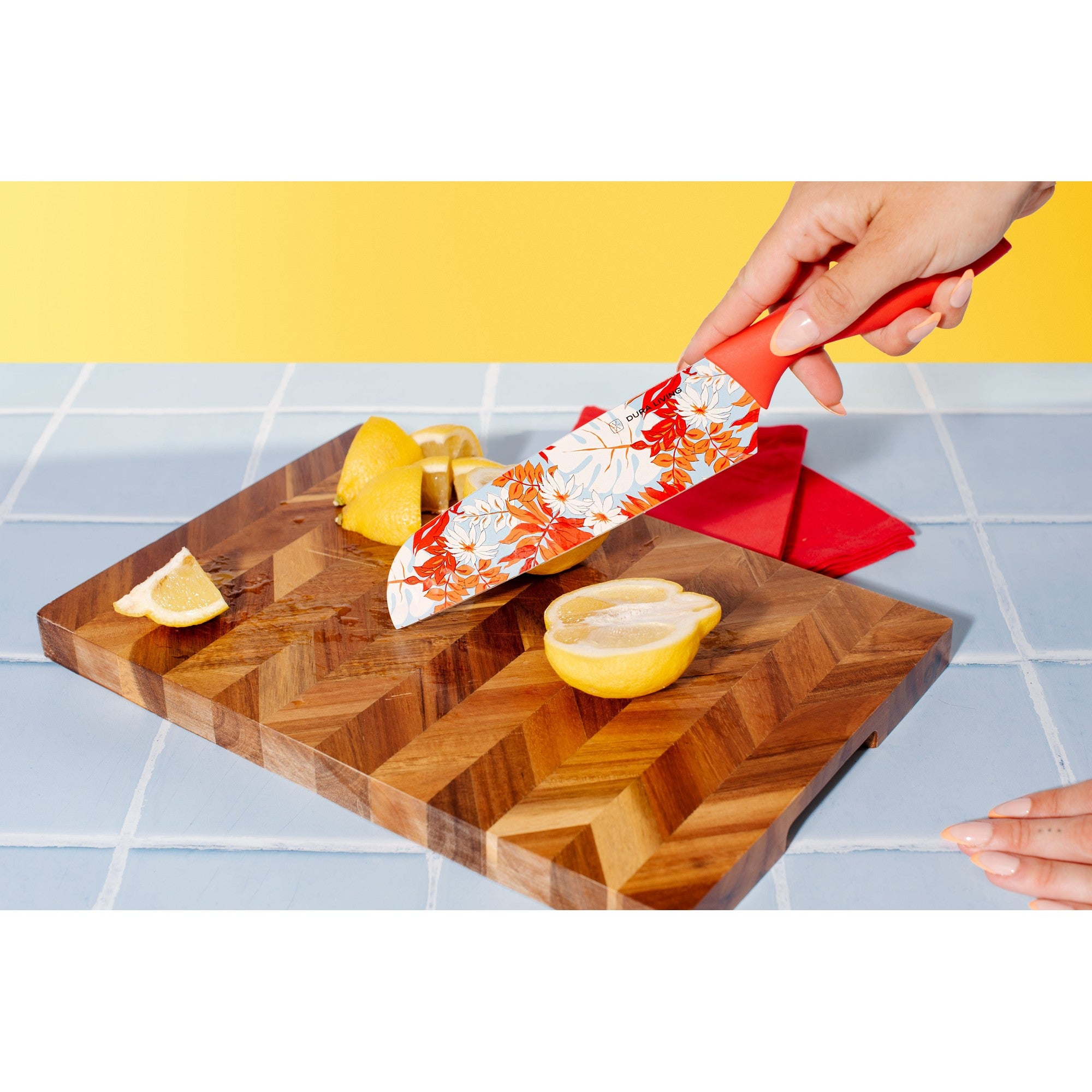 7 inch Santoku Knife with Printed Blade-Red – Scale Reference – Dura Living