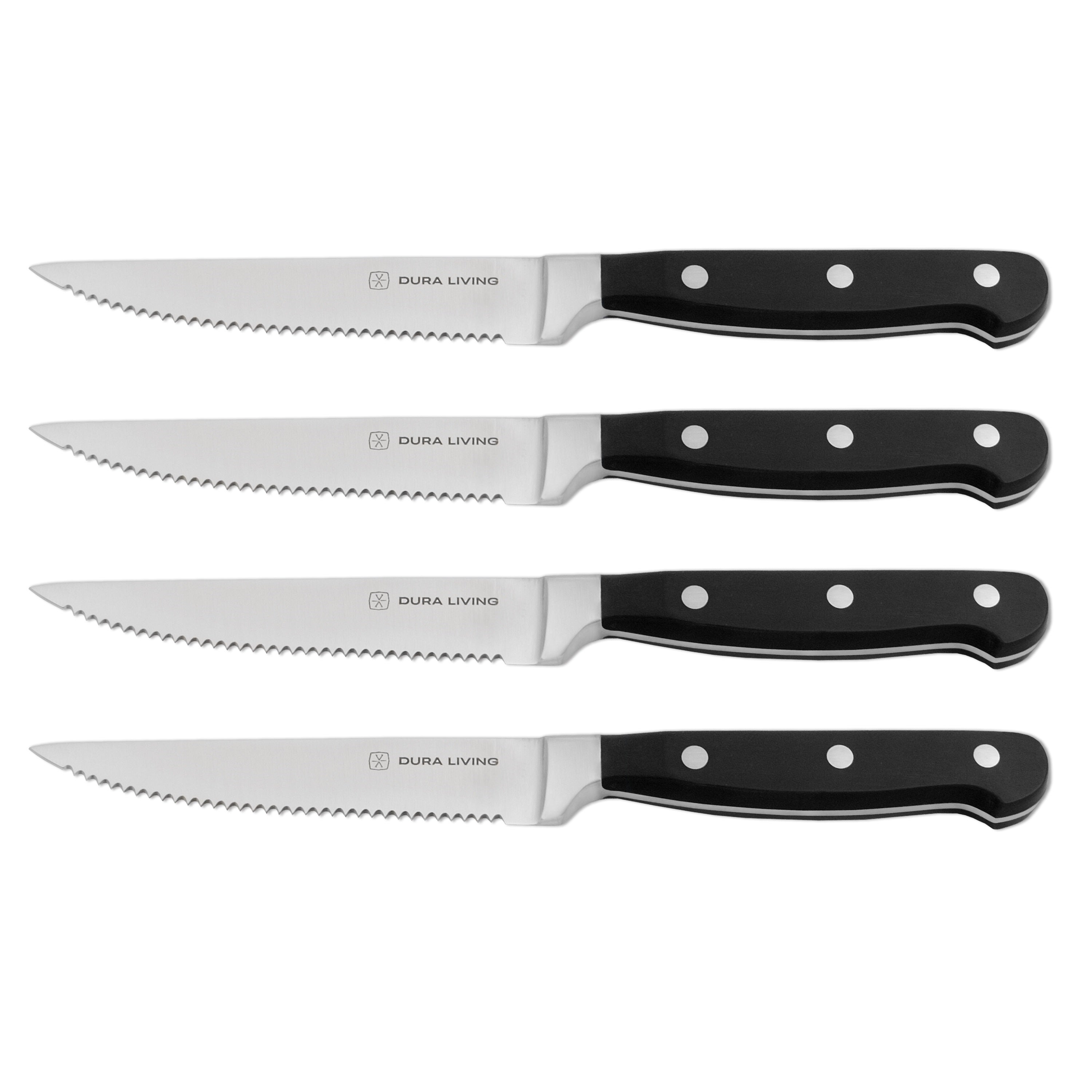 Superior Set of 4 Steak Knives - Black – Dura Living