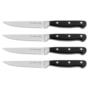Superior Set of 4 Steak Knives - Black
