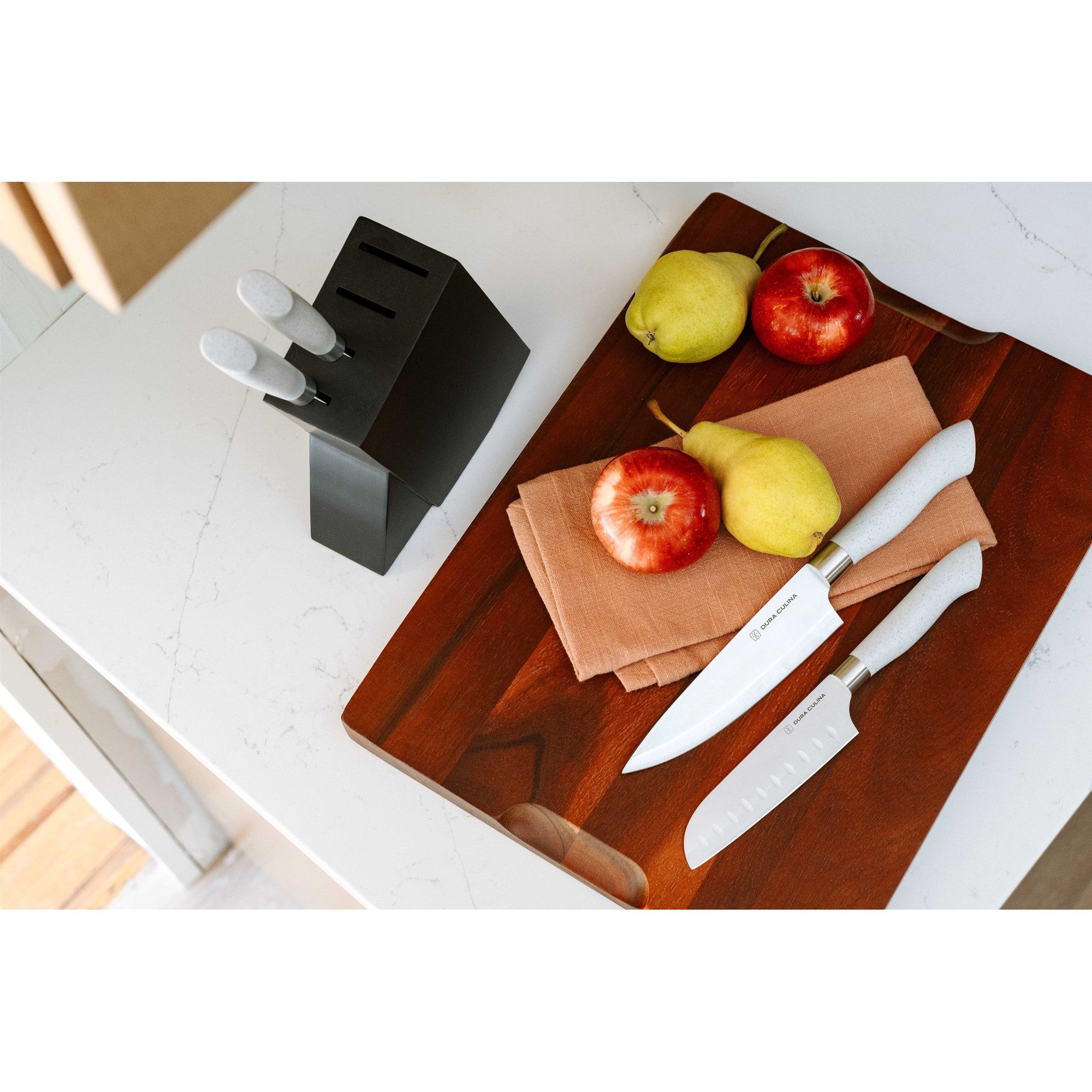 Eco-Cut 5-Piece Knife Block Set, Grey – Full Set – Dura Living