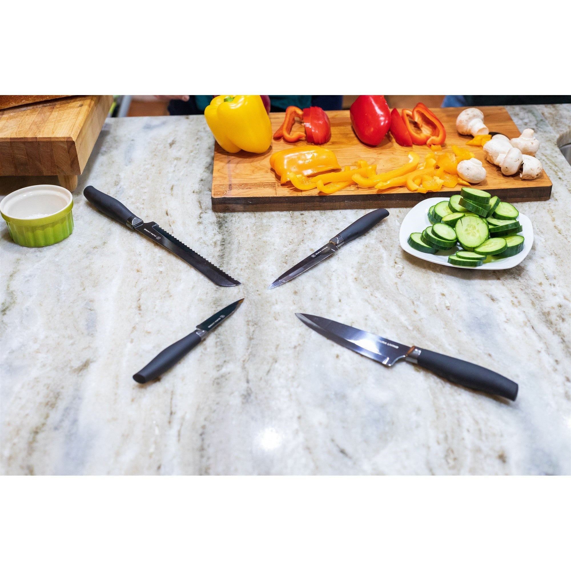 Titan 12 Piece Kitchen Knife Set - Black – In Use – Dura Living