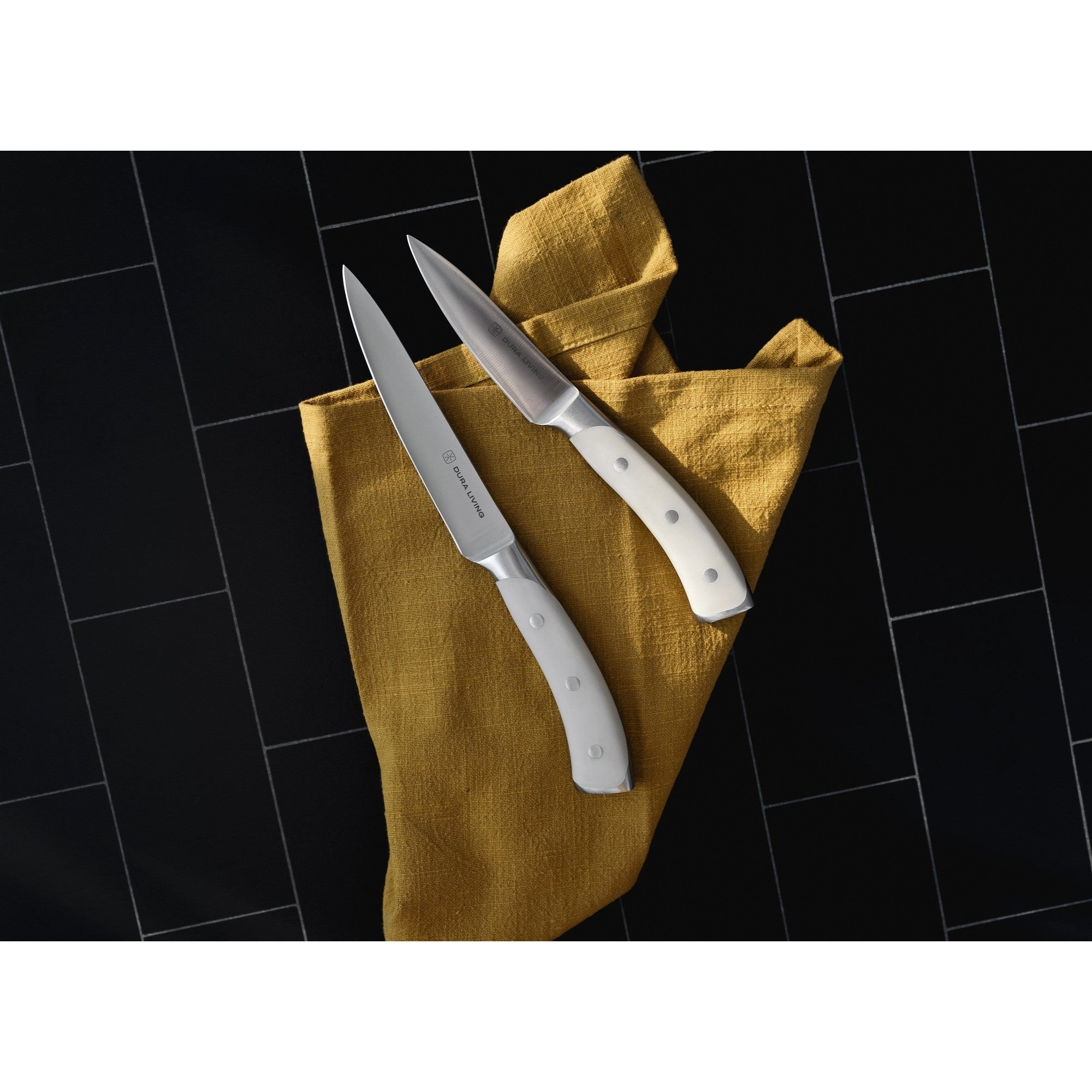 Elite 2-Piece Kitchen Knife Set - Cream – Detail – Dura Living