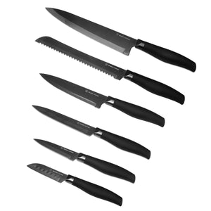 Titan 12 Piece Kitchen Knife Set - Black