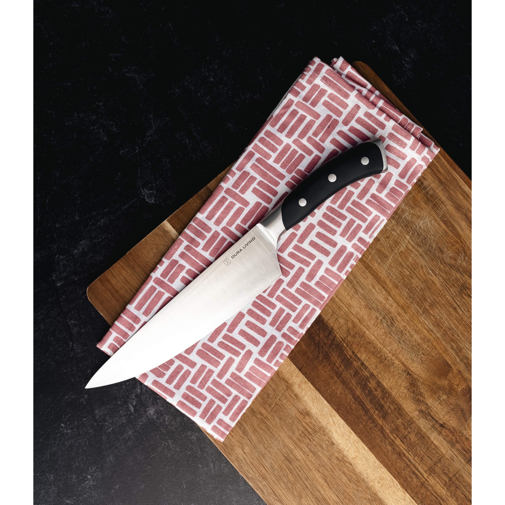Elite 3-Piece Kitchen Knife Set, Black – Scale Reference – Dura Living