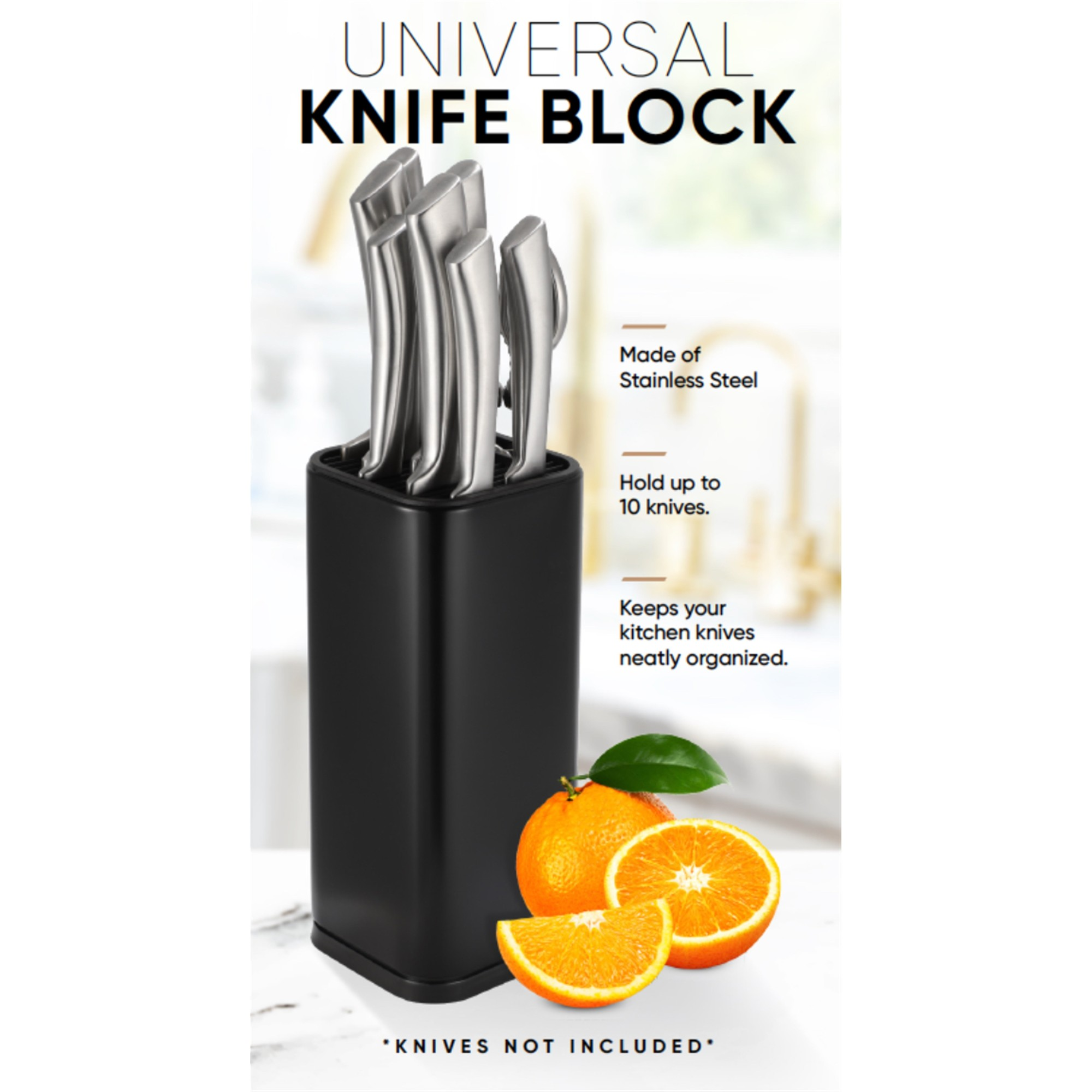 Universal Knife Block Holder, Black – Full Set – Dura Living