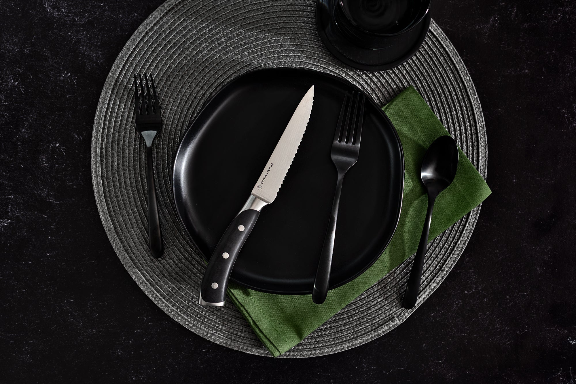 Elite Set of 8 Steak Knives - Black