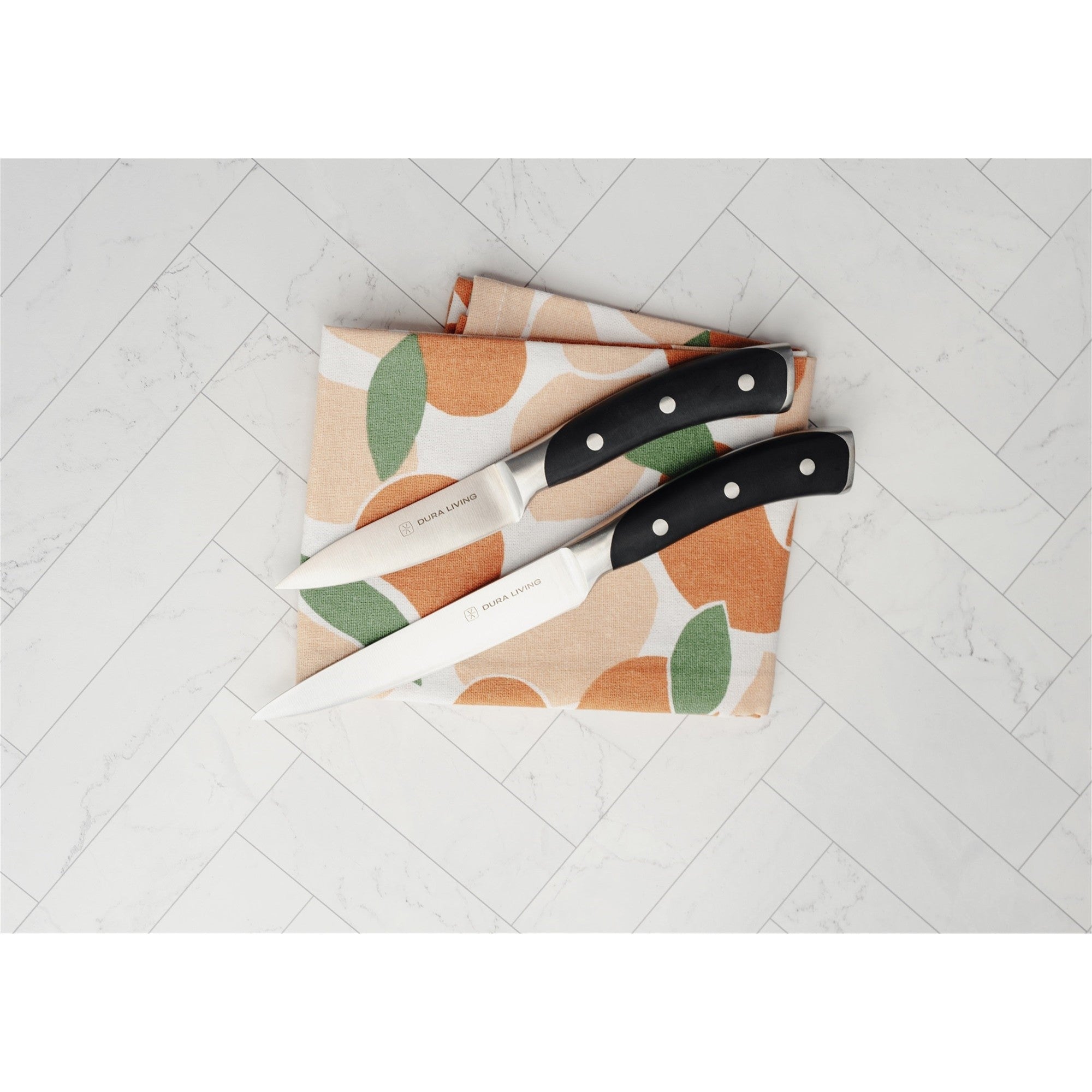Elite 2-Piece Kitchen Knife Set - Black – Close-Up – Dura Living