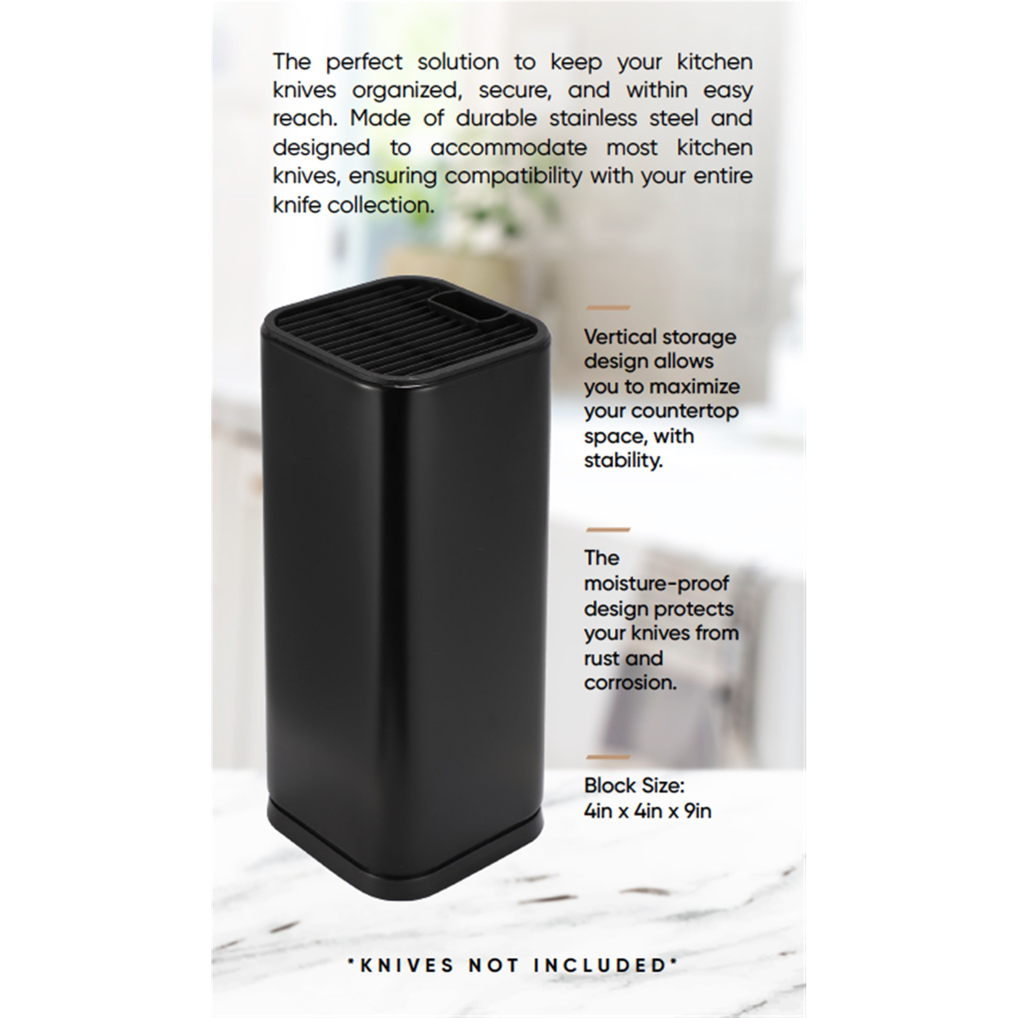 Universal Knife Block Holder, Black – Packaging – Dura Living