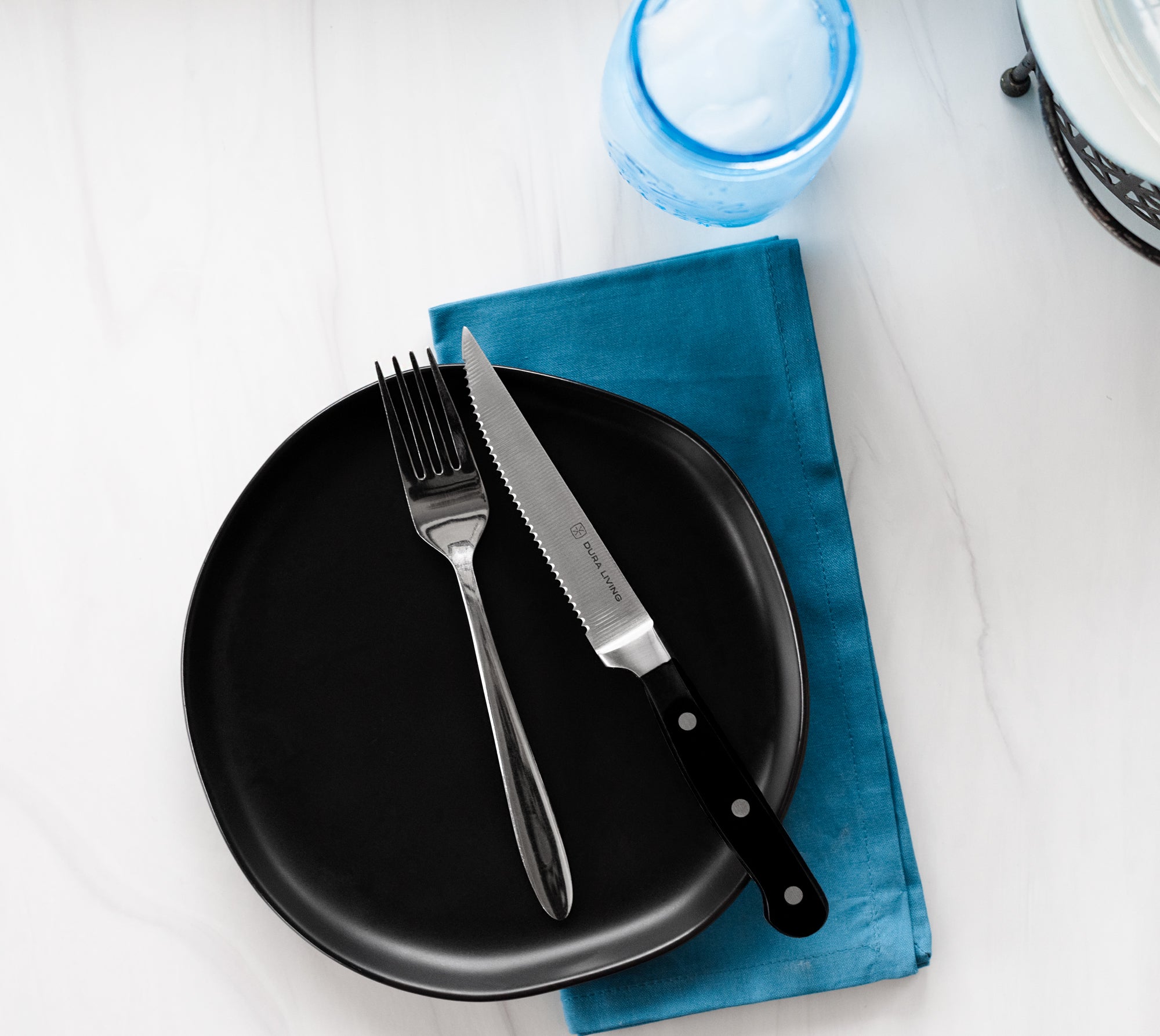 Superior Set of 4 Steak Knives - Black