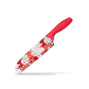 7 inch Santoku Knife with Printed Blade-Red