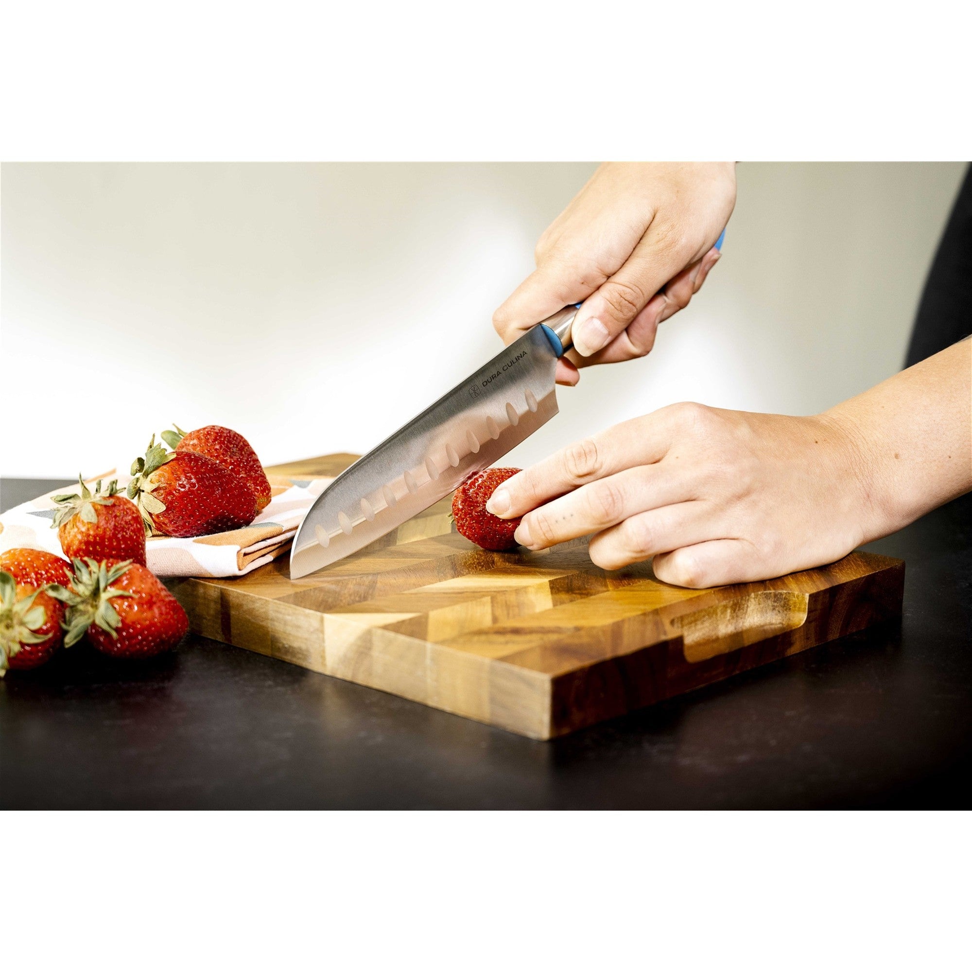 EcoCut 10 Piece Kitchen Knife Set With Blade Guards, Blue – Packaging – Dura Living